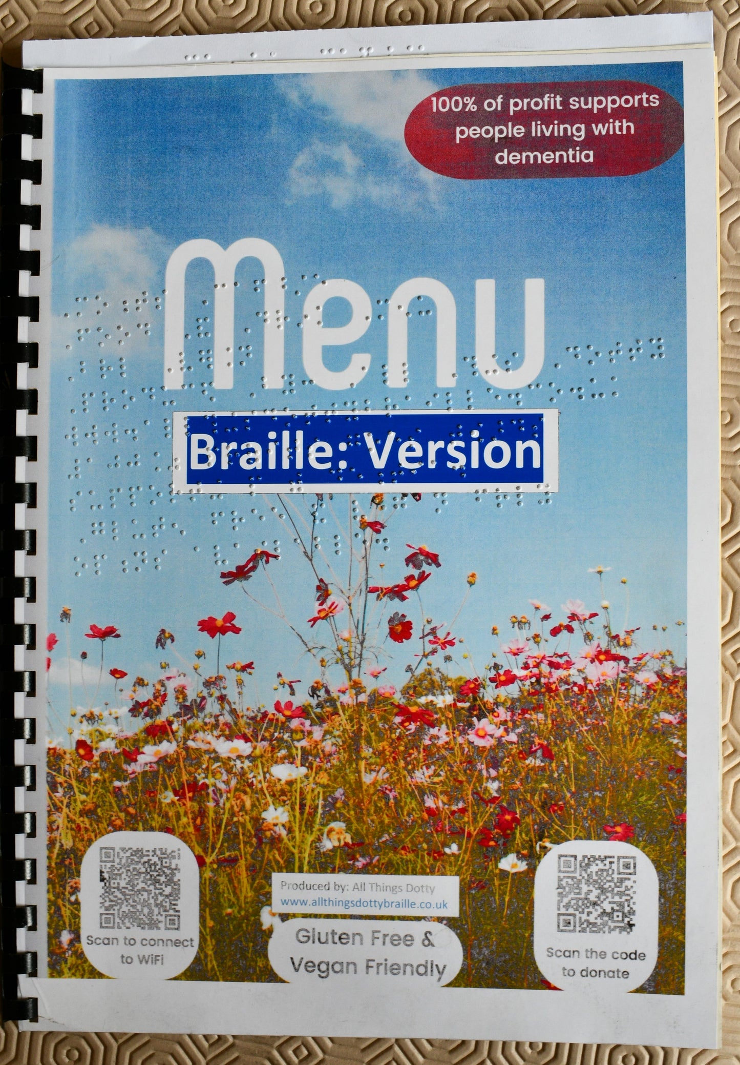 Braille and Large Print Menu