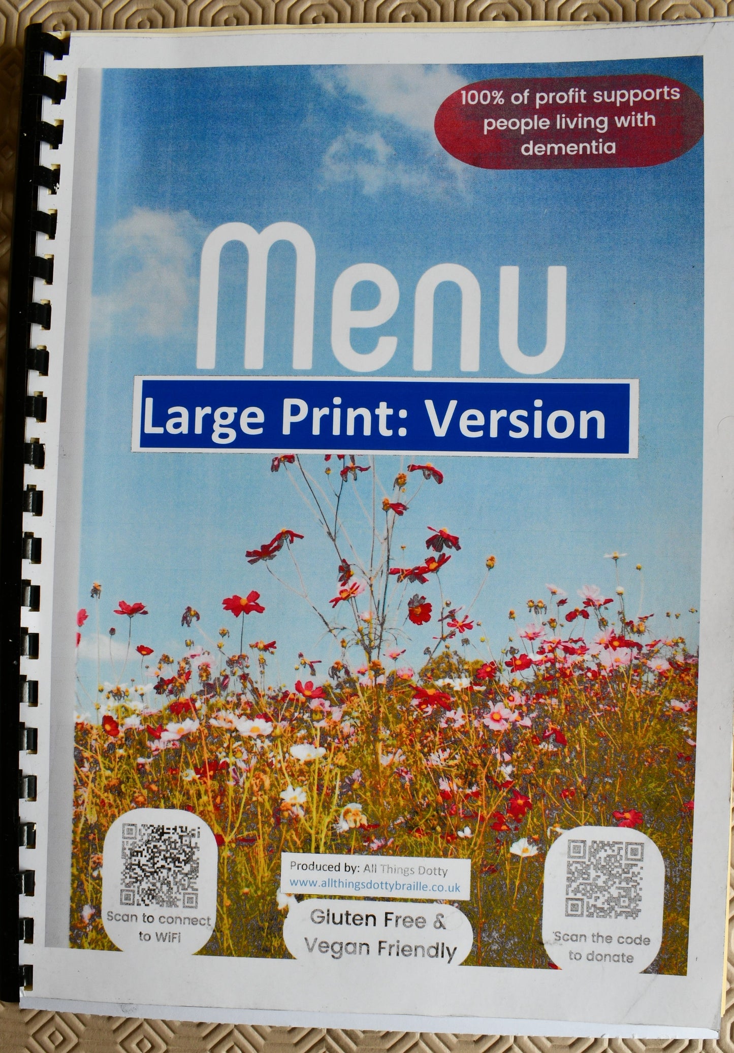 Braille and Large Print Menu